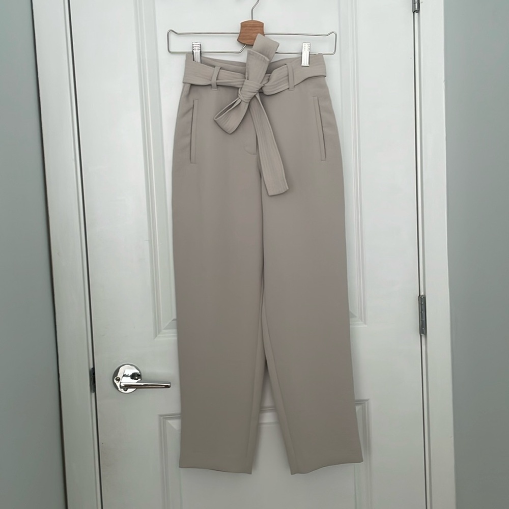 ARITZIA Wilfred Tie Front Pants on Bone